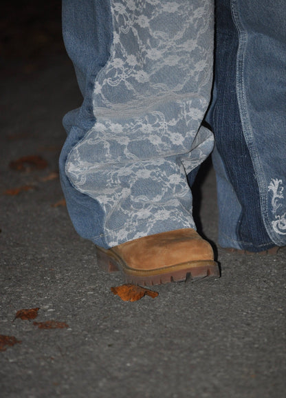blue lace jeans
