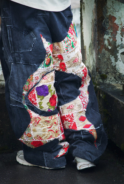 Jeans en tapisserie noir