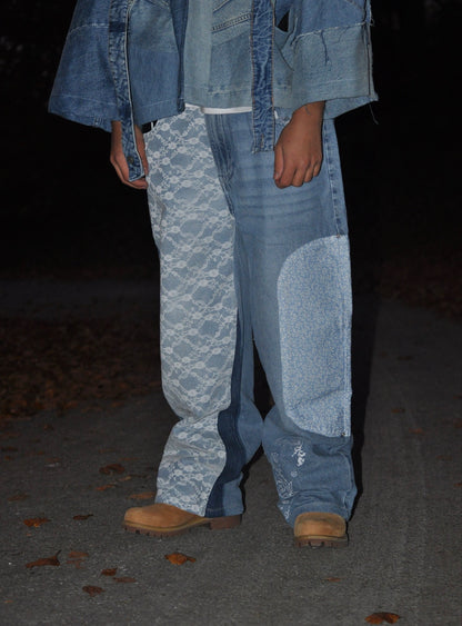 blue lace jeans