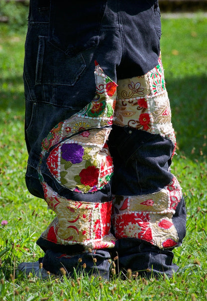 Jeans en tapisserie noir